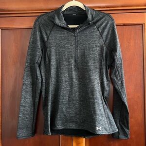 Under Armour Quarter Zip Training Top in Heather Grey Medium